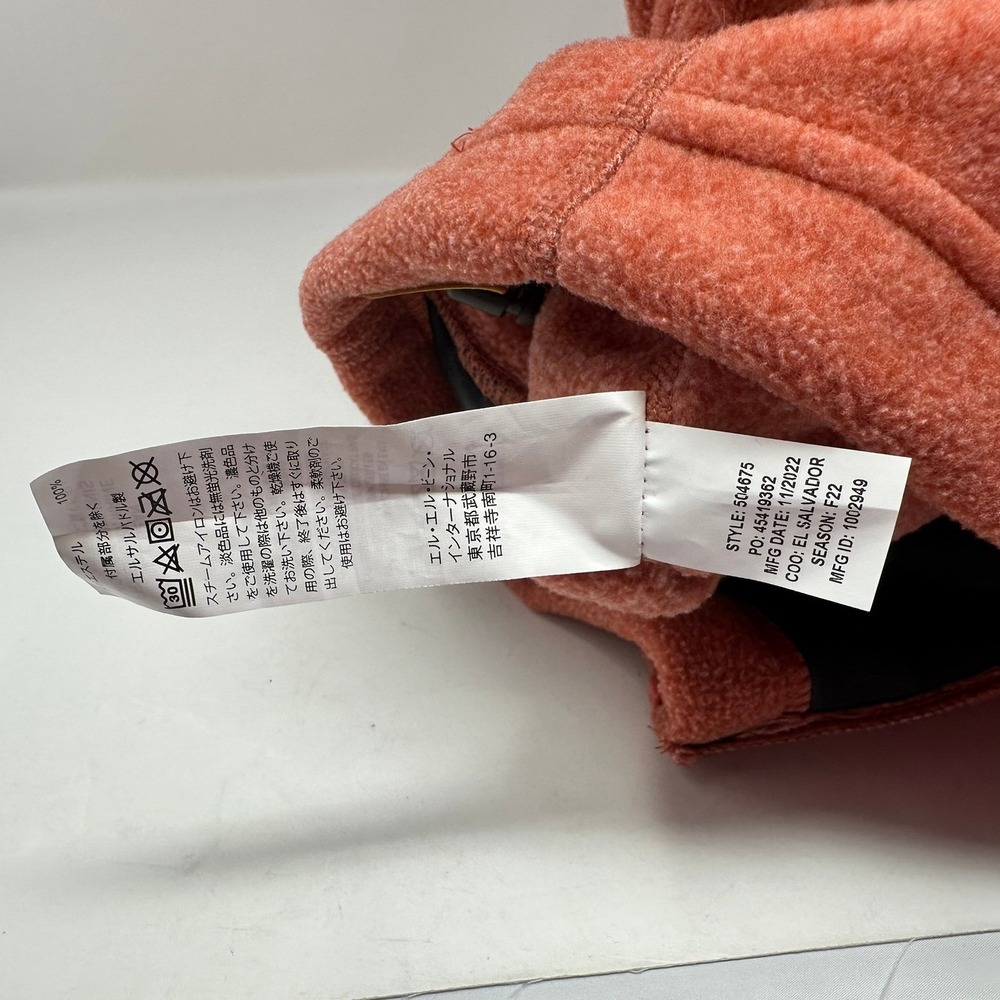 LL Bean Vest Womens XS Orange Sweater Fleece Full Zip 504675 Mock Neck Outdoor - Picture 7 of 11